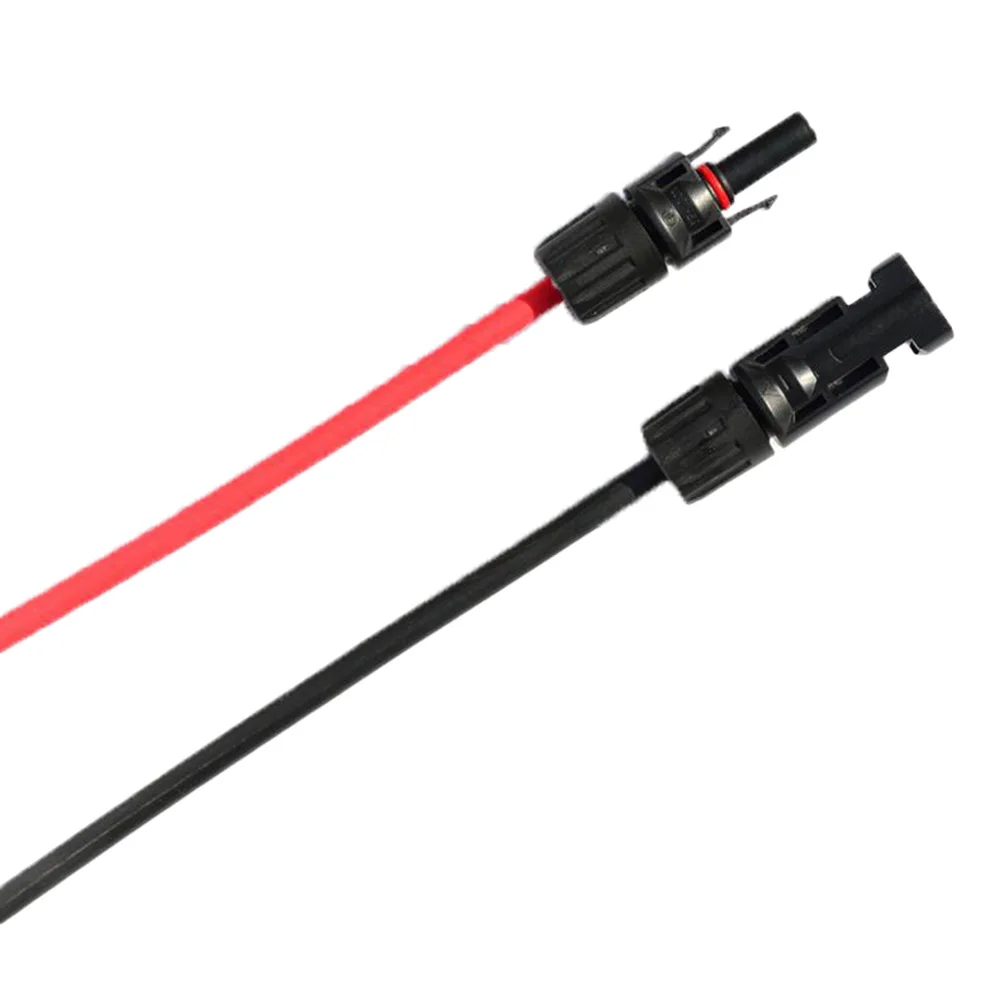 1 Par de Cables de Extensión Solares con Conector MC4, Cable Fotovoltaico de 2.5mm², 4mm², 6mm² para Sistema de Paneles Solares, Negro y Rojo, 1m, 2m, 3m, 4m, 5m, 6m, 7m, 8m, 9m