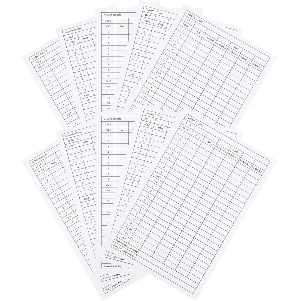 10Pcs Golf Scorecards Professional Grade Coated Paper Excellent Durability Clear Grid Design Score Record Tool for Sports - view 5