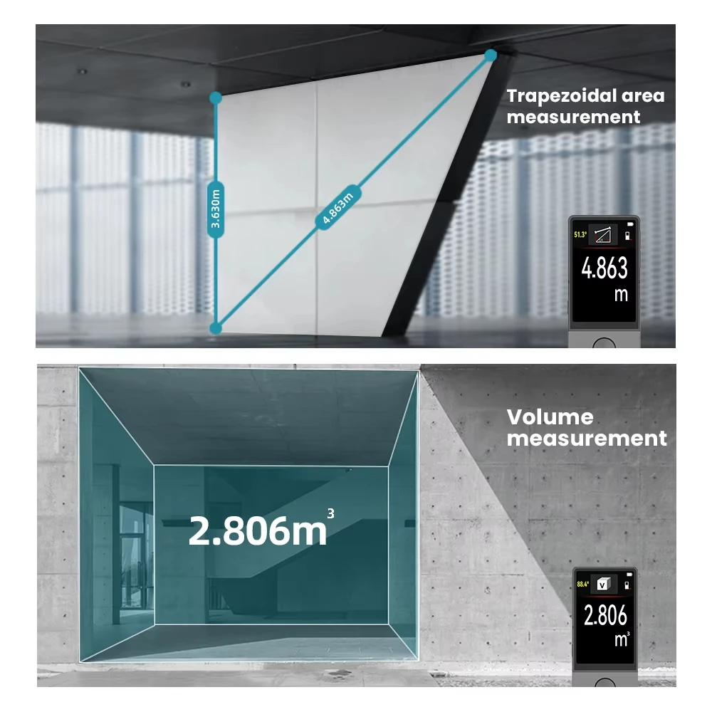 Mileseey Laser Distance Meter D9 100M Large Font Bluetooth  Laser Reference Line Visual Aligning, Rechargeable