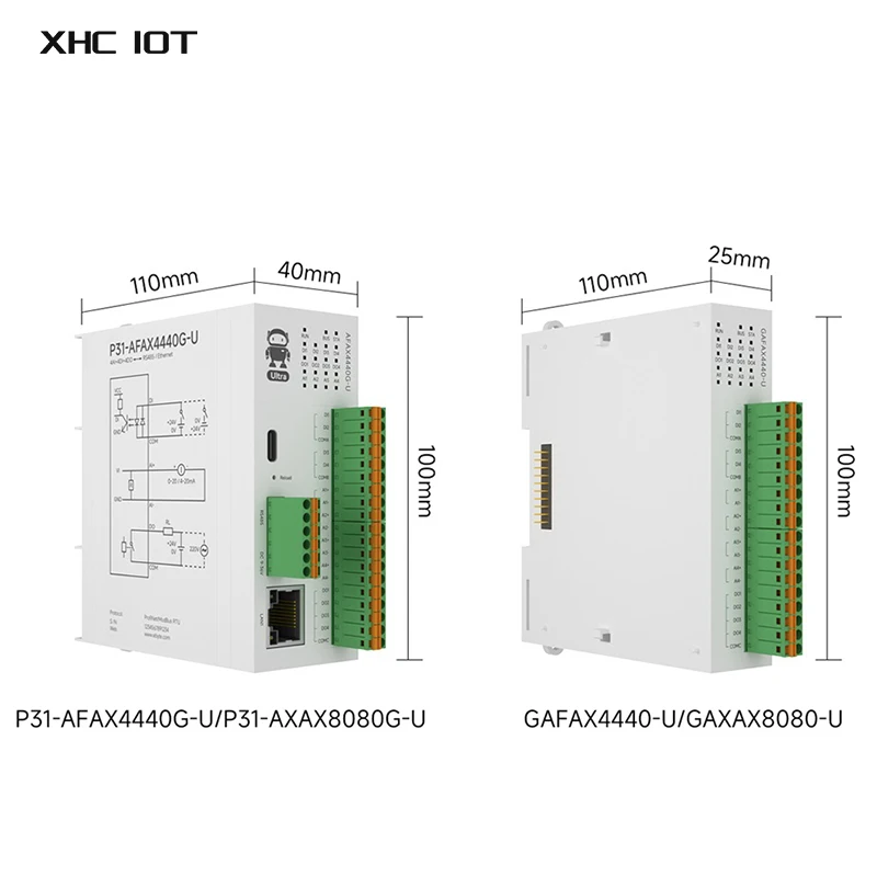 Profinet 원격 lO 모듈 XHCIOT P31 시리즈 지원 Botu/STEP 7 통신 획득 Modbus RTU 산업용 등급