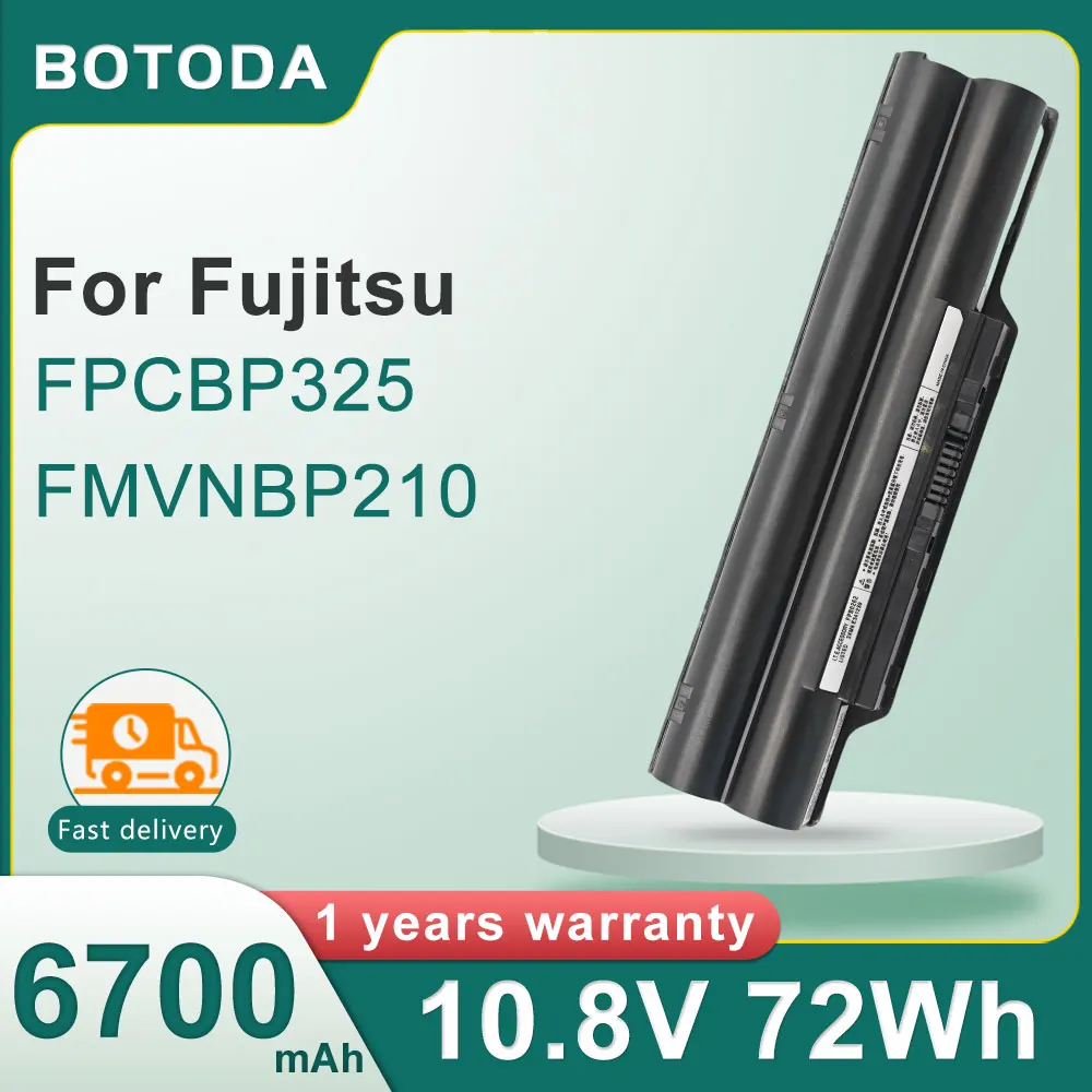 BOTODA FPCBP325 Laptop Battery 10.8V 72Wh-6700mAh For Fujitsu FMVNBP210 FMVNBP198 SH560  SH761 SH760 SH771 SH772  SH572 P702