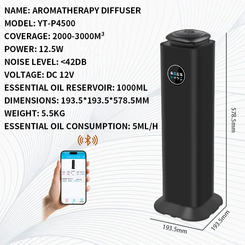 Smart WiFi Essential Oil Diffuser App-Controlled, Silent Operation Aromatherapy Diffuser for Homes, Hotels, and Villas