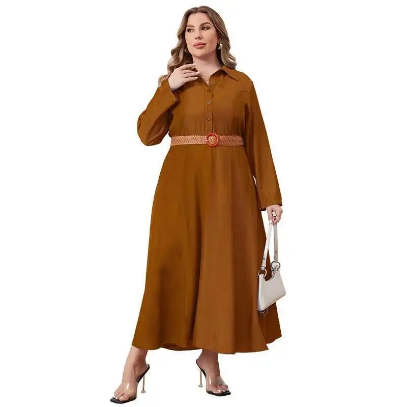 218321 Plus Size Women's Winter New Denim Open Chest Collared Jumpsuit Long Skirt Factory 2025 Party Summer Elegantes Casual Y2k