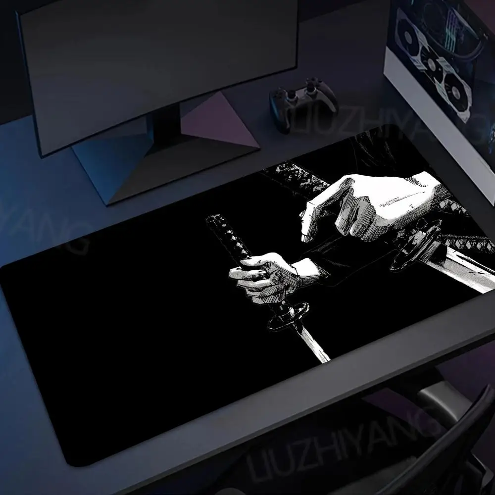

samurai sword Mouse Pad XXL Large Desktop Keyboard Table Pads Game Rubber Anti-slip Desk Mat Computer Accessories Long Mousepad