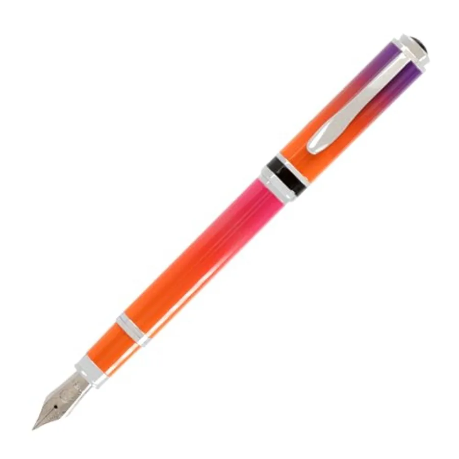 

USA Innova Ombre Fusion Harmony Purple/Orange/Pink Gradient Finish Fountain Pen - Fine Nib Refillable Gift Case Luxury Pen