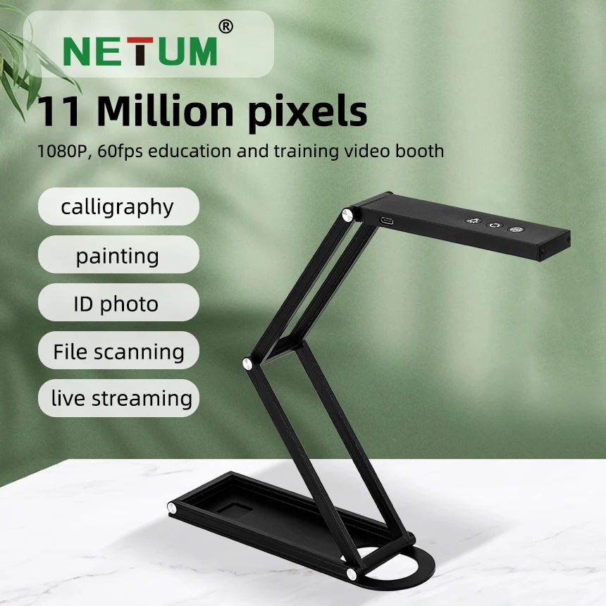 NETUM Foldable Wall-mounted Visualizer High Resolution Document Camera Scanner for Class&Office Presentationr