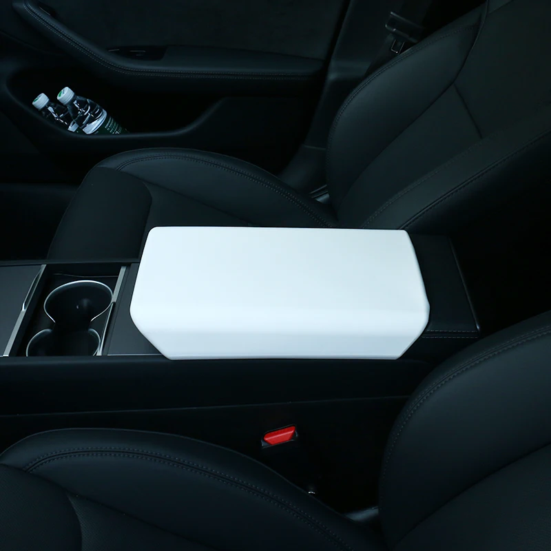 Per il 2024 Tesla Modello 3 Accessori Bracciolo Protezione Scatola di Copertura Bianco Morbido TPE Console Centrale Pannello Pad Modello 3 Highland