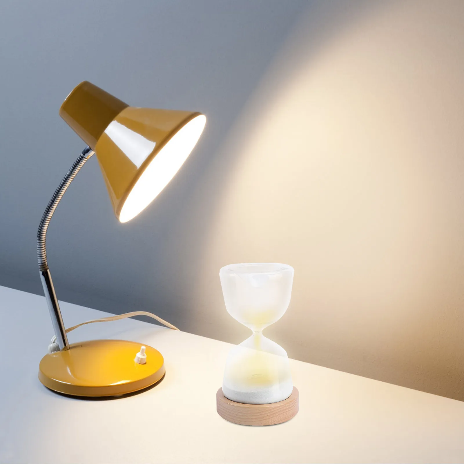USB Desk Lamp for Kids – Glass Hourglass Night Light with Eye-Caring Brightness