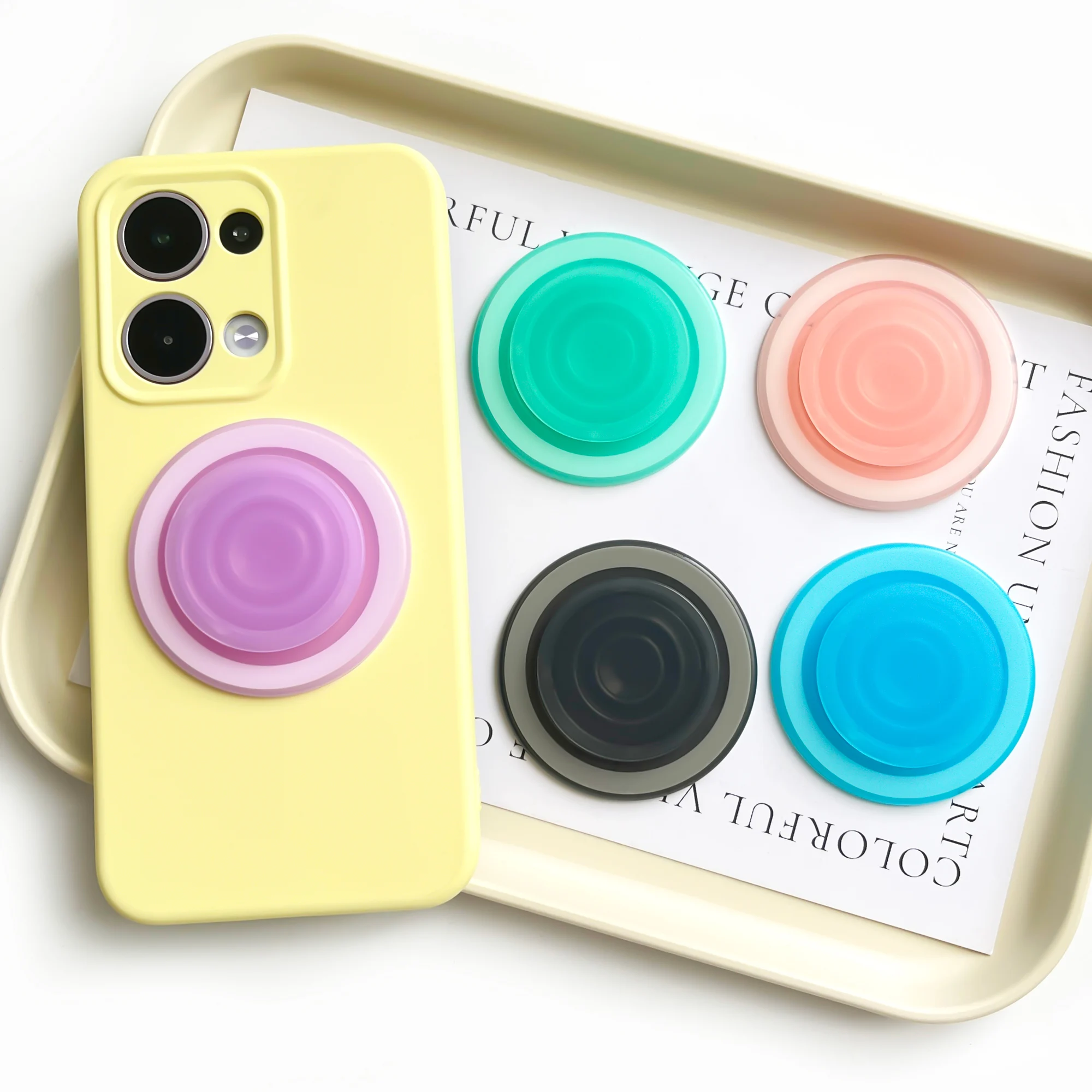 Suporte Magnético Transparente Colorido para Celular, Griptok Magnético para iPhone, Samsung, Xiaomi