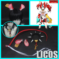 Hololive VTuber Hakos Baelz Cosplay Animal Ears Necklace Tail Hair Clip Headband Cosplay Men Women Student Props