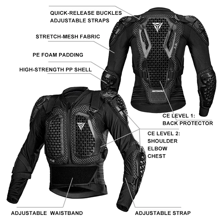 Motorradjacke Herren Damen Motorrad Ganzkörperpanzer Jacke Moto Turtle Motocross Racing Jacke CE-geprüfte Schutzausrüstung – Detail 2
