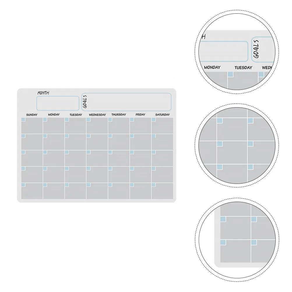

1Set Undated Magnetic Fridge Calendar Whiteboard Planner Erasable Meal Menu Shopping List Notebook for Kitchen Organization