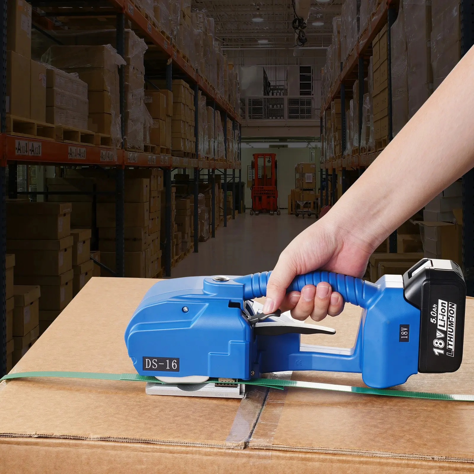 

Electric Strapping Machine, for 0.35"-0.63" PP PET Straps, Portable Electric Banding Tool with Digital Display, 2 x 5000mAh B