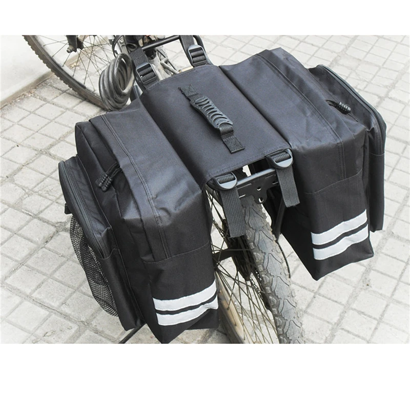 Bolsa de selim de bicicleta à prova d\'água, grande capacidade, traseira, 3 em 1, bolsa de porta-malas, estrada, montanha, porta-bagagens, bolsa de