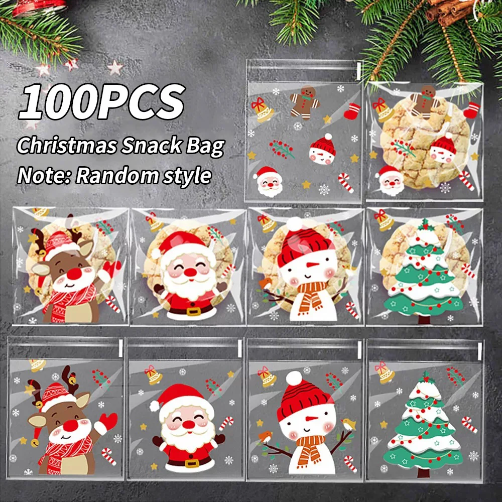 Weihnachten OPP selbstklebende Beutel 1000/500/300/100 Stück für Süßigkeiten, Schokolade, Kekse, Snacks, Backen, Dim Sum – fünf verpackt – Detail 8