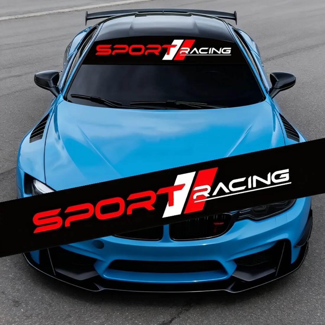 1pc SPORT RACING Car Windshield Decal Waterproof Vinyl Sticker for Car Truck Front Windshield Auto Body Racing Sport Decor