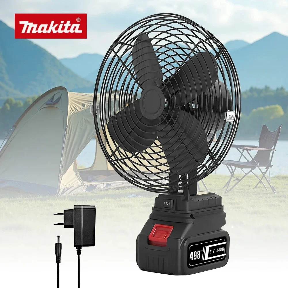 

Makita Camping Fan Wireless Outdoor Fishing Desktop Portable Metal Fan Strong Wind Fan Tool