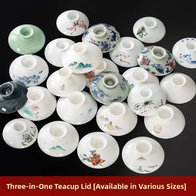 

Large Size Ceramic Blue And White Porcelain Tea Cup with Single Lid Gongfu Tea Brewing Bowl Home Accessories for Tea Time