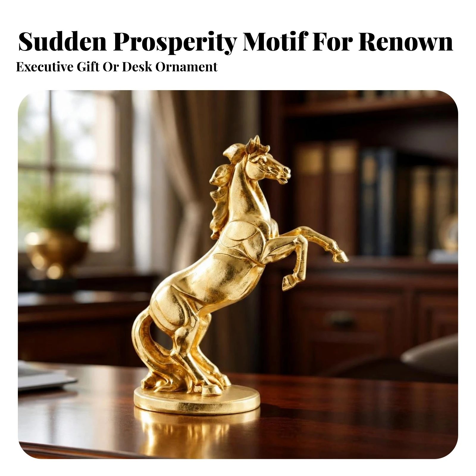 Rearing Horse Figurine Luxurious Rearing Horse Statue Sturdy Wild for Collectors, Living Room, Office