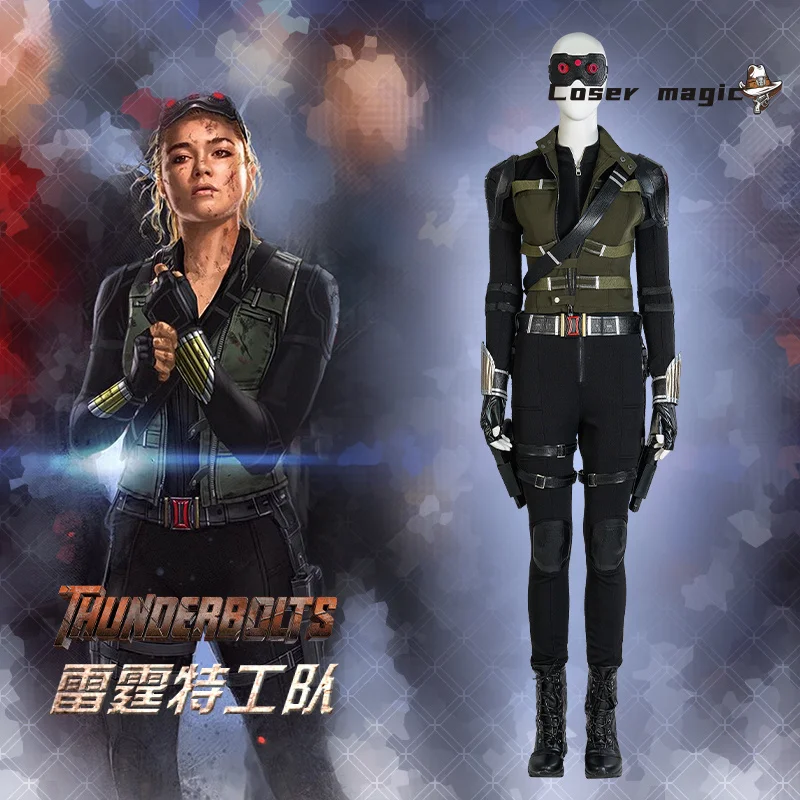 Thunderbolts Yelena Belova Black Widow Cosplay White Widow Kostum Halloween Karnaval Pesta Natal Bermain Peran Pakaian Pakaian