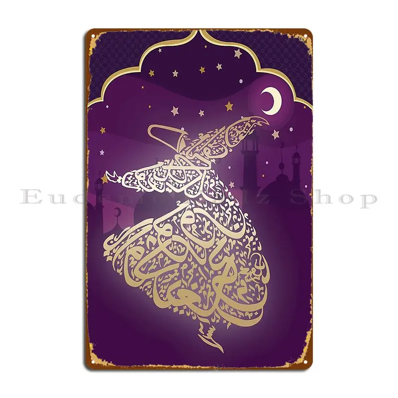 Whirling Dervish Metal Plaque Wall Decor Print Living Room Wall Plaque Cinema Tin Sign Poster