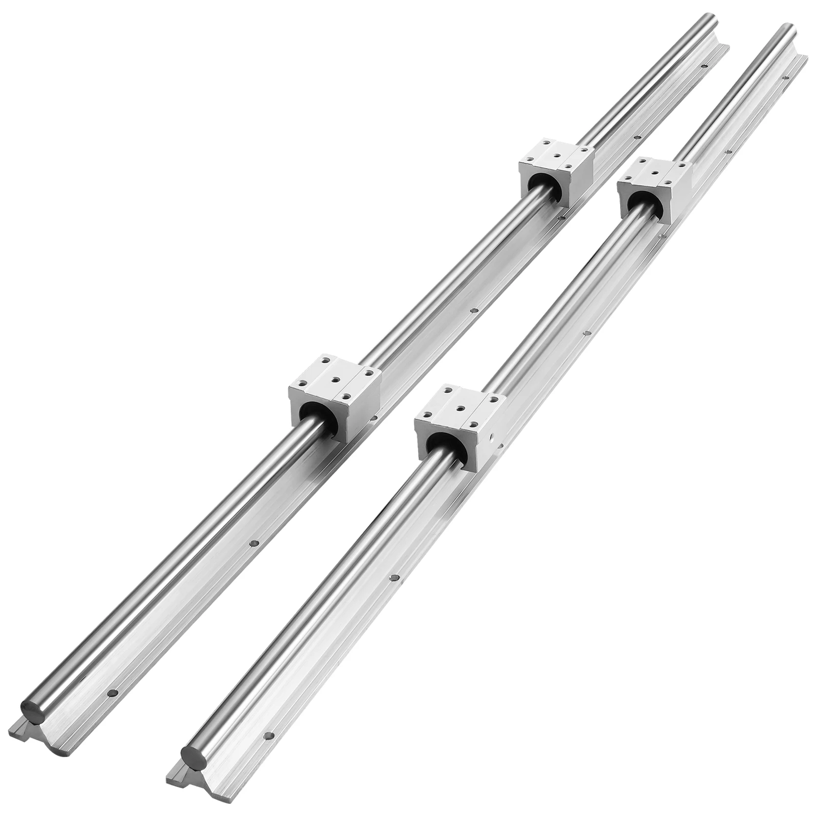 VEVOR-trilhos de guia lineares rolamento blocos, movimento suave, peças CNC DIY, SBR12, SBR16, SBR20, SBR25, 800-2200mm, 4pcs UU, 2pcs