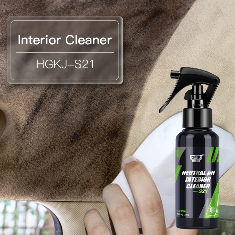 HGKJ Neutral pH Car Interior Cleaner&Iron Remover for Car Leather Seat  Roof Dash Cleaner and Iron Dust Rim Rust Cleaner