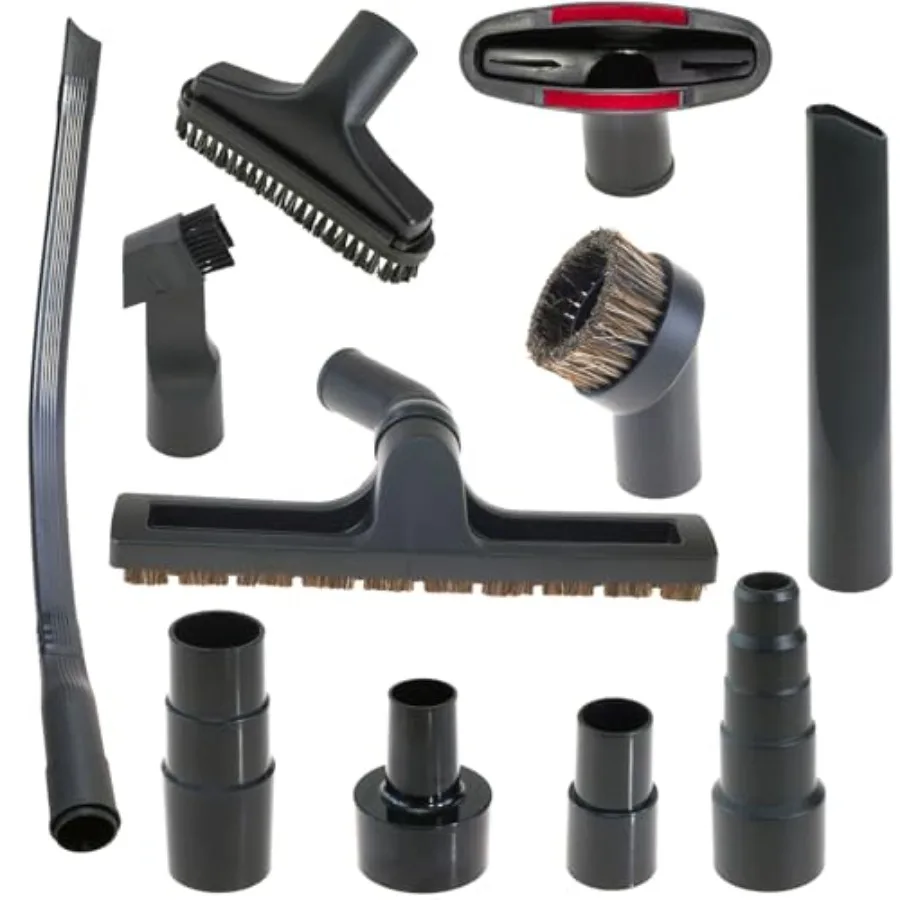 

Piece Universal Shop Vac Attachment Kit with Horsehair Brush, Floor Brush and Crevice Tool - 4 Hose Adapters + 5-Layer Reducer