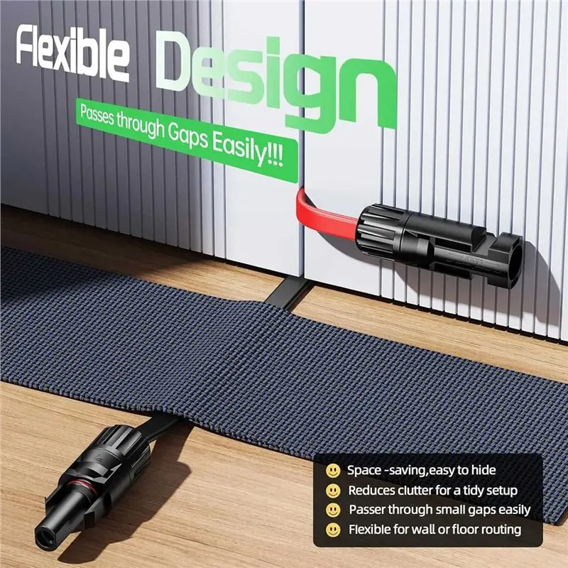 ABZV-كابل لوحة طاقة شمسية 65 سم/26IN/2.17Ft 12AWG سلك شرفة نافذة PV مسطح لمحطة الطاقة المحمولة #3