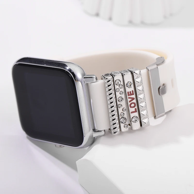 Armband Charms Kreis Ring Sets für Iwatch Strap Glänzenden Dekorative Schmuck Zubehör Mode Gestüt Charme für Apple Uhr Band
