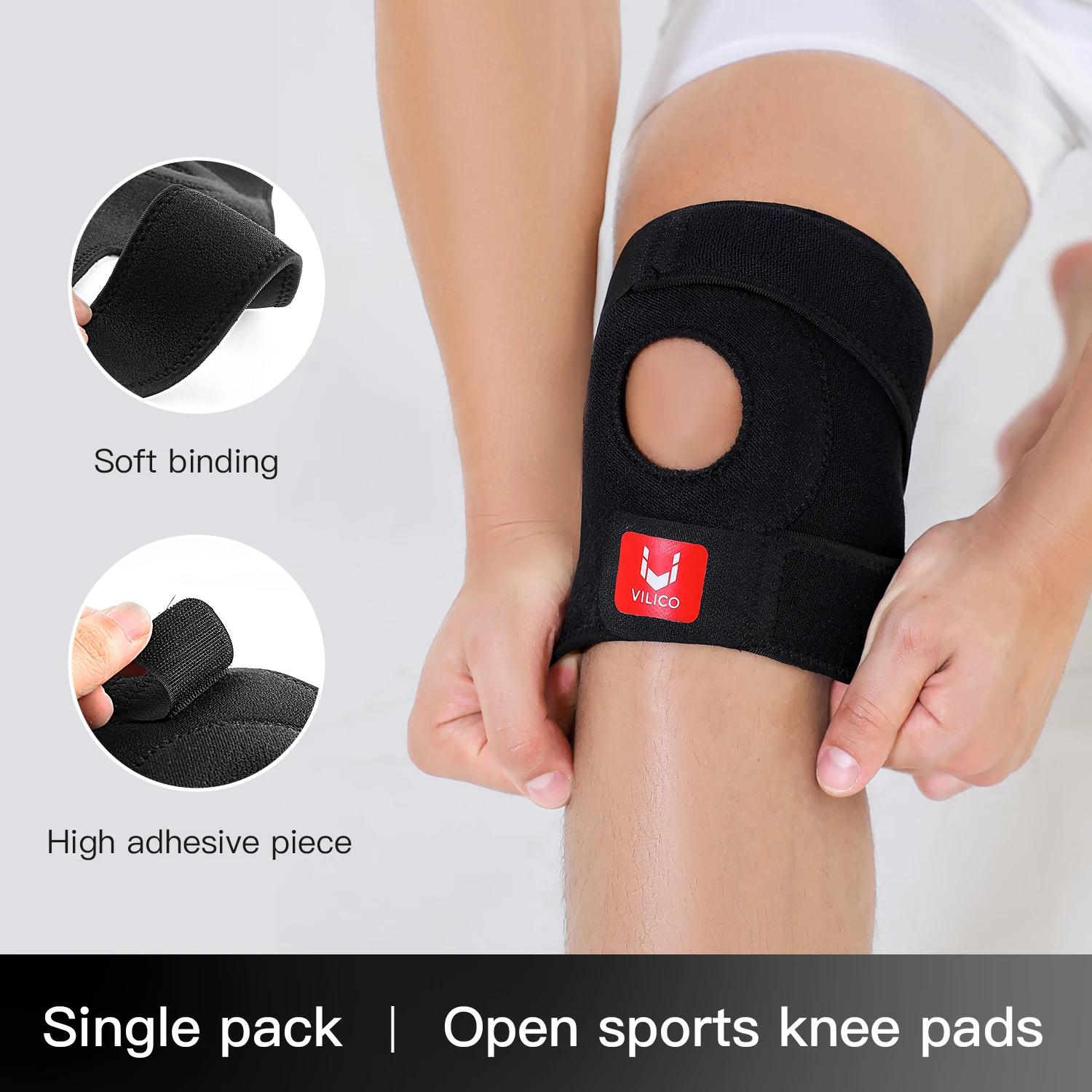 2PCS 조정 가능한 탄성 무릎 지원 중괄호 Kneepad 슬개골 무릎 패드 구멍 스포츠 Kneepad 안전 가드 스트랩 러닝 댄스