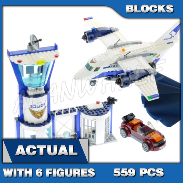 559pcs City Sky Cop Air Base Station Control Tower Plane Getaway Car 11210 Building Blocks Set Bricks Compatible with Model