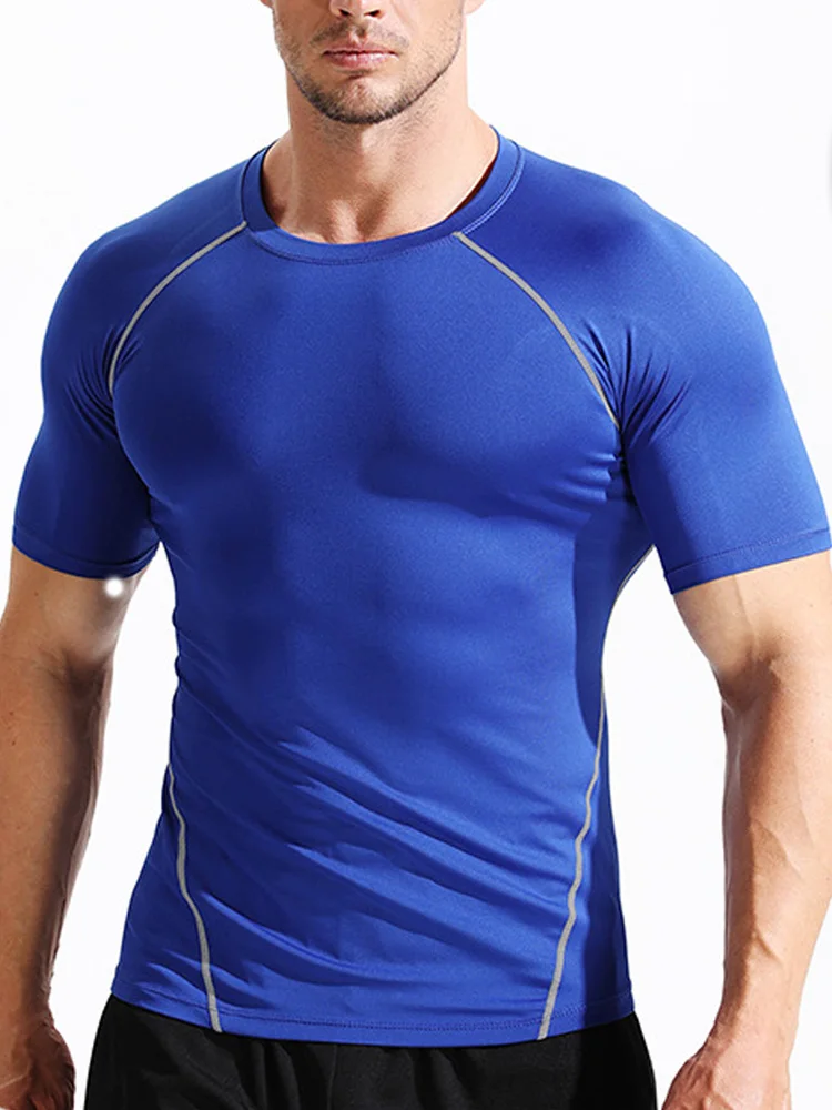 Mens Compression Workout T-Shirts 2026 Fashion Short Sleeve Quick Dry Athletic Breathable Fitness Training Gym Man Casual Tees