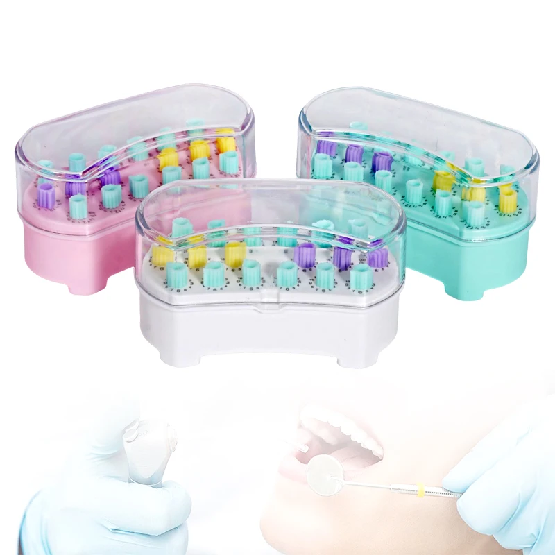 18 Holes Dental Endo Files Counter Disinfection Box Root Canal File Sterilization Rack Record Times