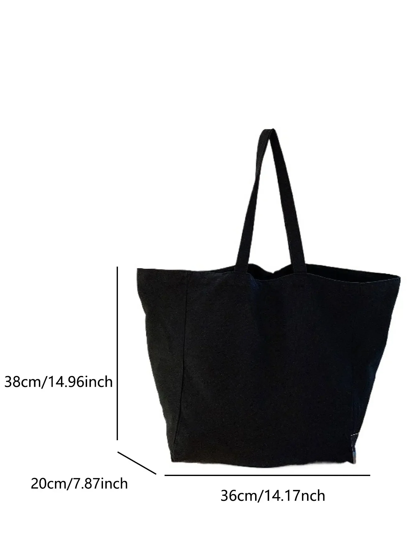 Fashionable and Minimalist Solid Color Canvas Tote Bag Large Capacity Handbag Soft and Durable Shoulder Bag Daily Commute view 2