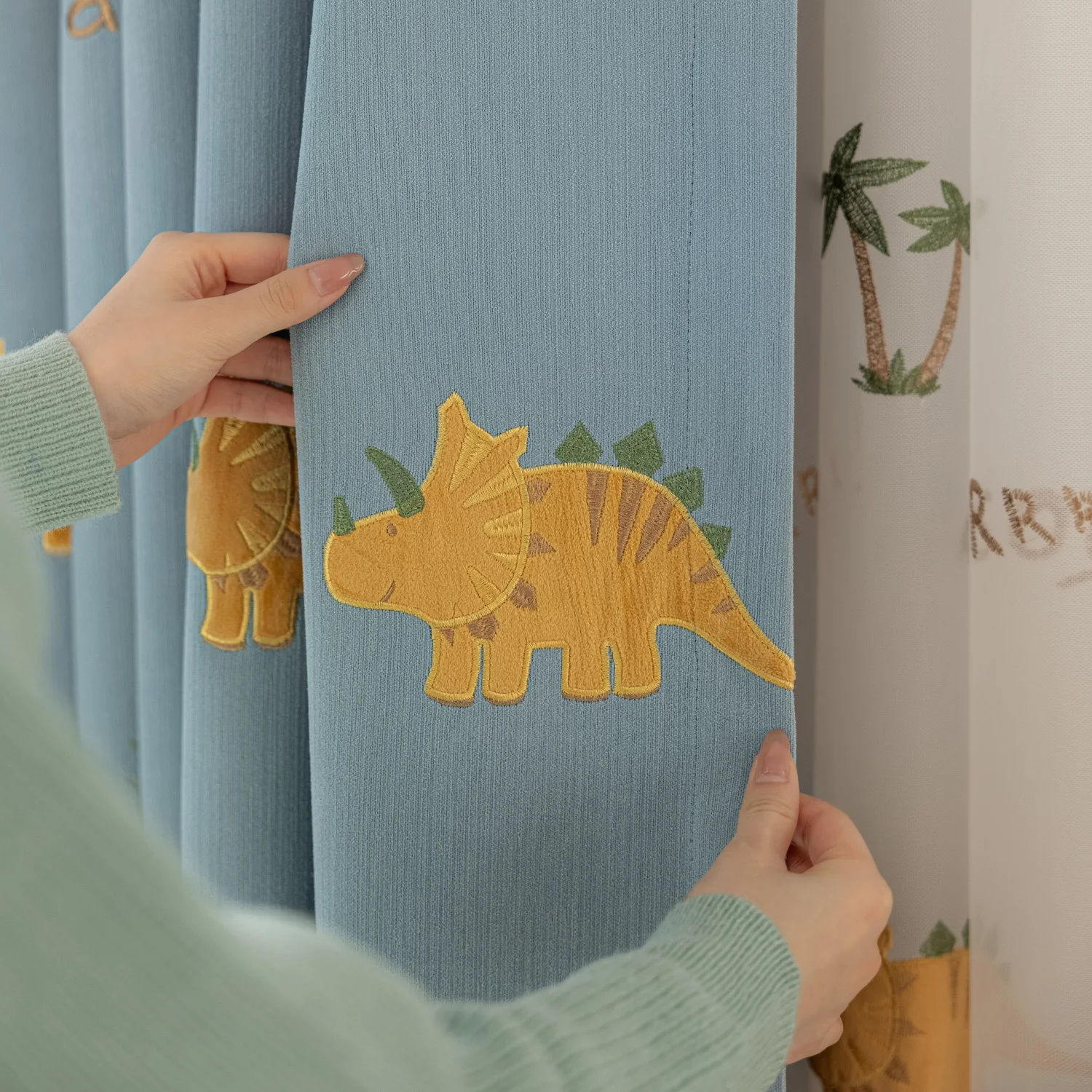 Blue Cartoon Dinosaur Kids Bla - Baby Nursery Embroidery review and price