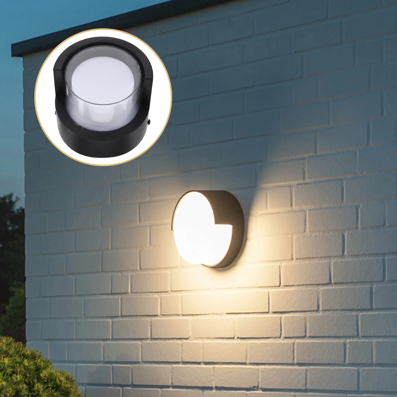 

Warm White 6W LED Waterproof Wall Lamp Aluminum Matte Black Outdoor Indoor Lighting for Garden Porch Patio Wall Lamp