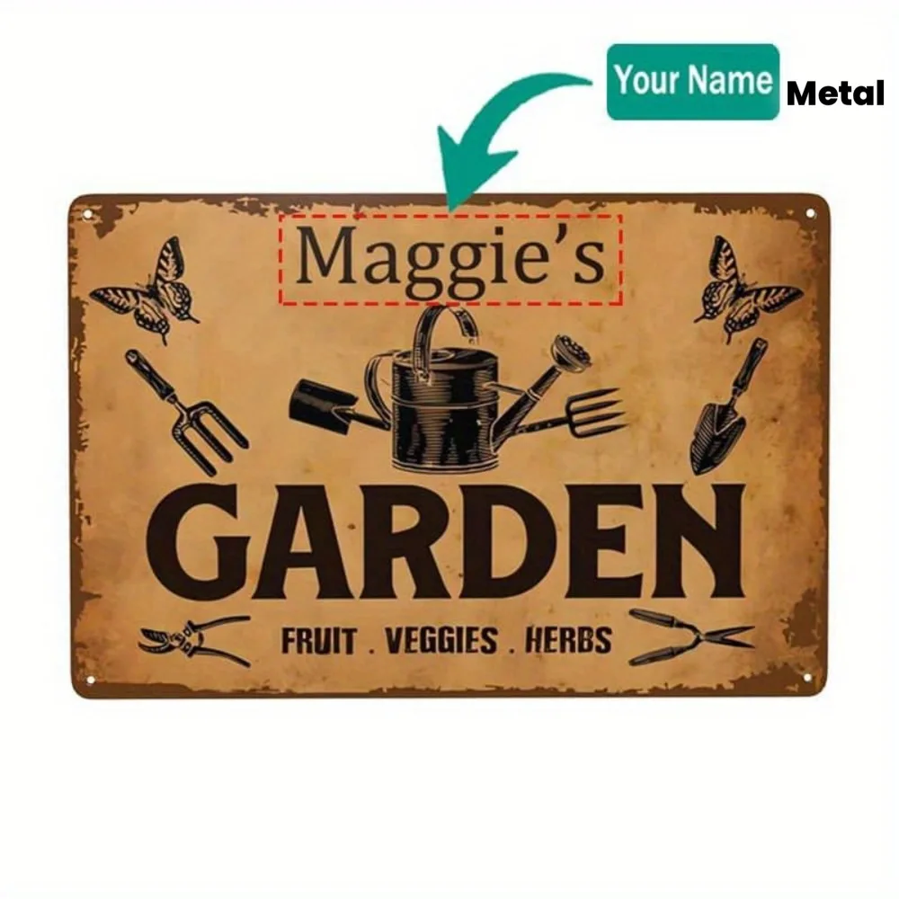 Custom Vegetable Garden Metal Sign Rustic Yard Backyard Office Shop Mother’s Day Decor Gift