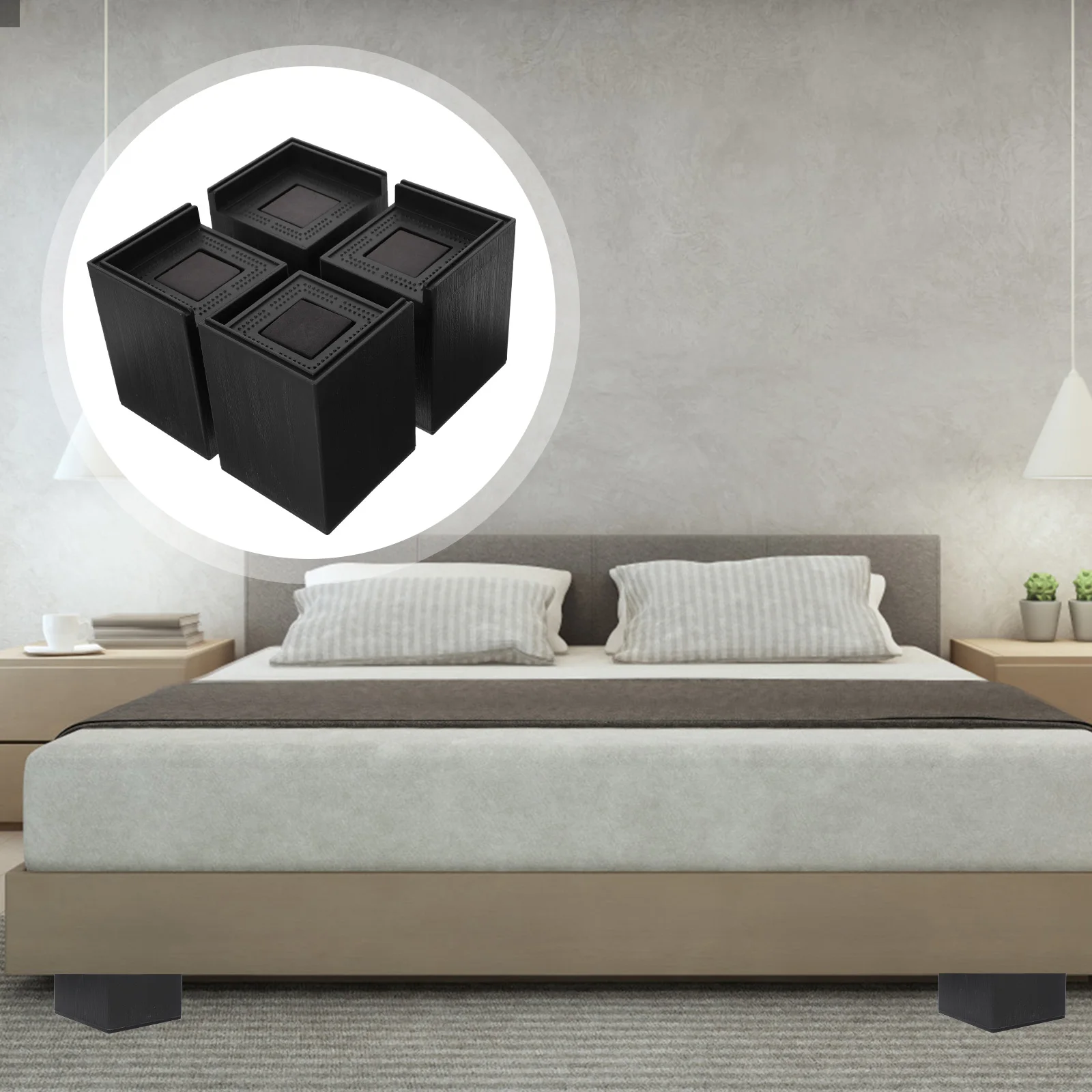 

4pcs Blocks Heightening Pads Desk Legs Bed Lifts Furniture Riser Riser Blocks Table Sofa Risers Storage Solution