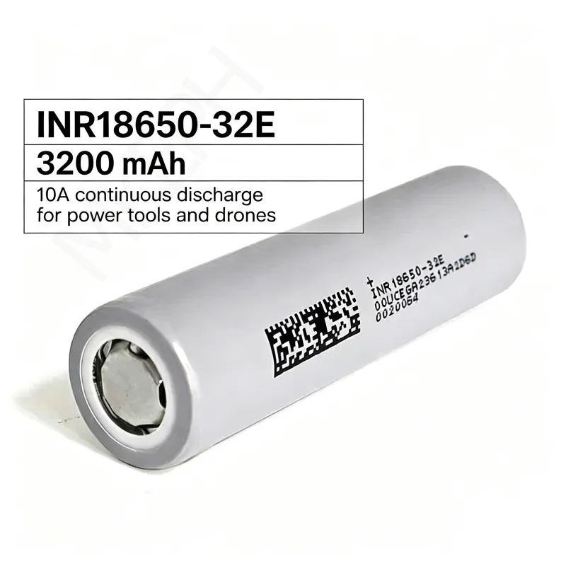 32E INR18650 3200mAh 3.7V Rechargeable Li-ion Battery, 100% New for Flashlight, Power Tool, Vape, Power Bank
