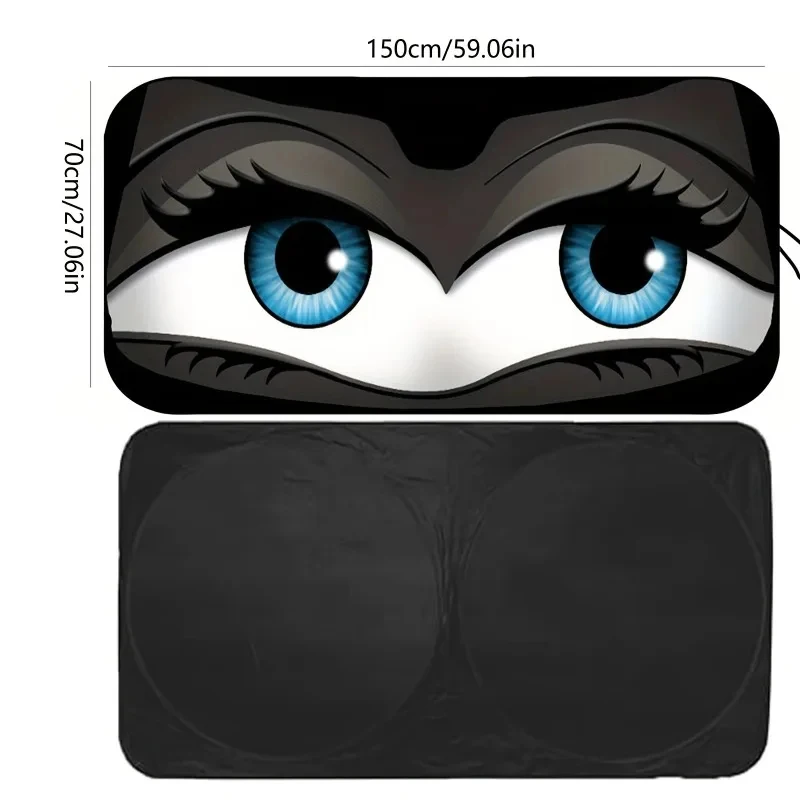 Cartoon-Foldable Windshield Sun Shade – UV & Heat Protection for Car Interior, Easy-Install Automotive Sunshade