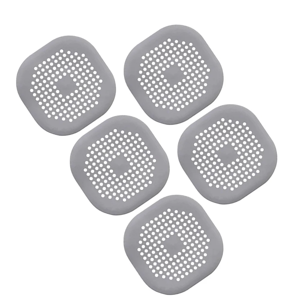 

5Pcs Silicone Hair Catcher Sink Drain Filter Stopper Strainer Kitchen Bathroom Anti-Clogging Sewer Colanders Grey