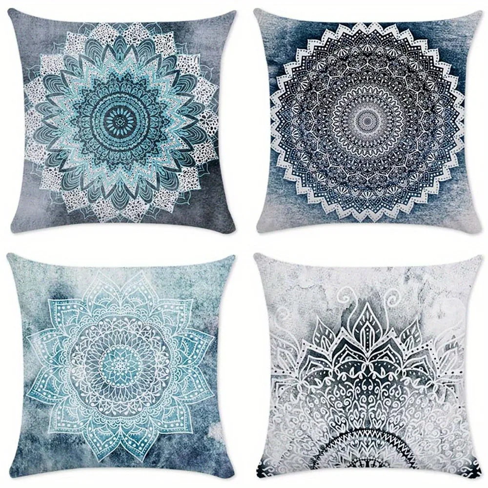Mandala Patterned Pillowcase ,Sofa bedroom cushion cover, single-sided printing, without pillow core