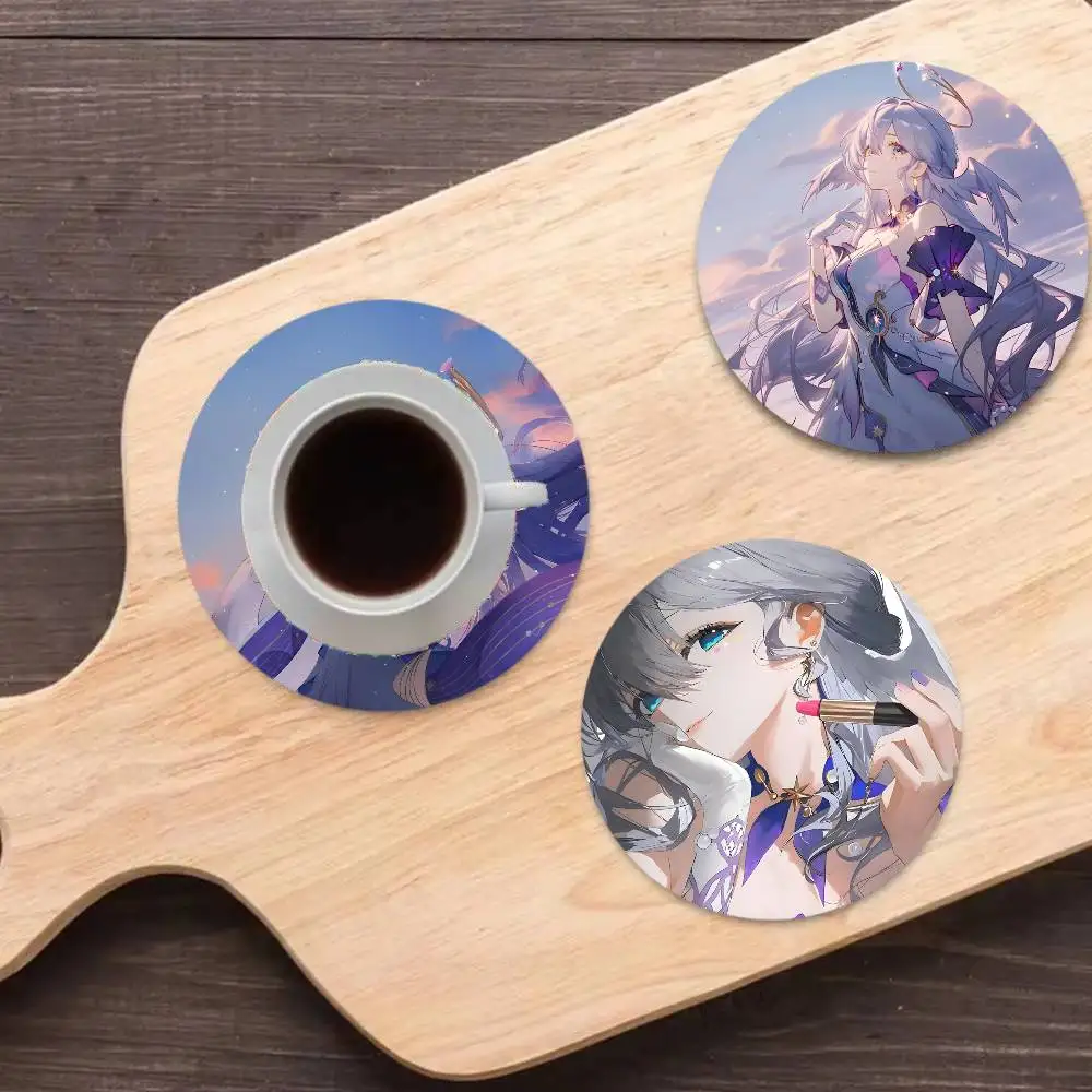 

Anime Game Honkai Star Rail Robin Wooden Coaster Suitable For Restaurants And Coffee Shops Easy To Wash And Clean