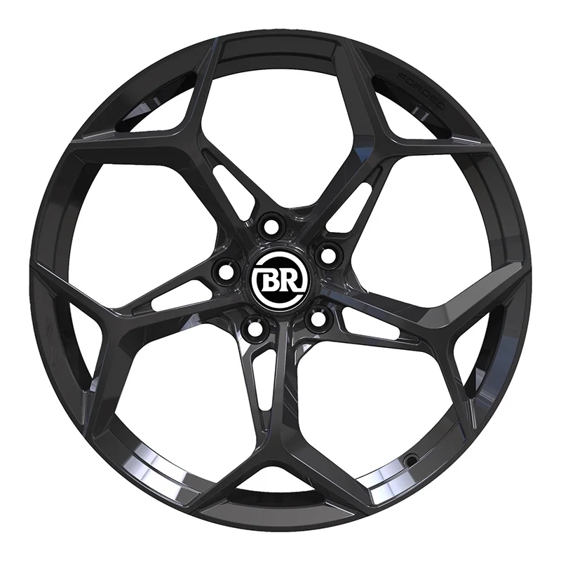 Borui Customized Glossy Black 19-22 Inch Racing Car Wheels Forged Aluminum Alloy Geometric Spoke 5x114.3 Fit For Mercedes