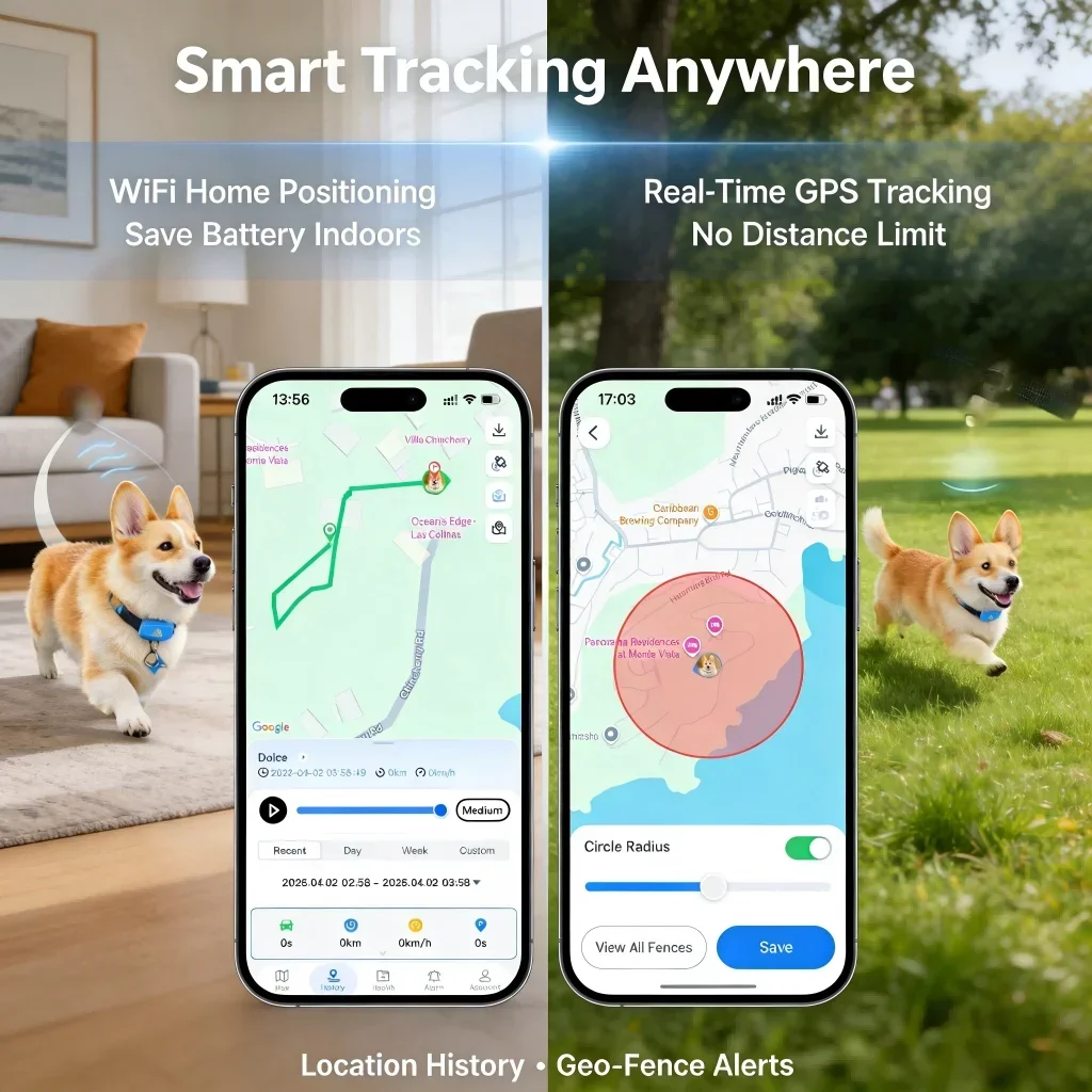 Picture 4: GPS Pet Tracker Plan Required 4G Built-in SIM with Real-Time Tracking, WiFi Home Positioning, IP67 Waterproof for Dogs & Cats
