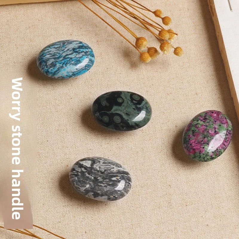 Natural Energy Stone Furniture Handle, Aluminum Alloy Base for Drawer, Wardrobe Pull Handle, Hardware Accessories DIY Decoration