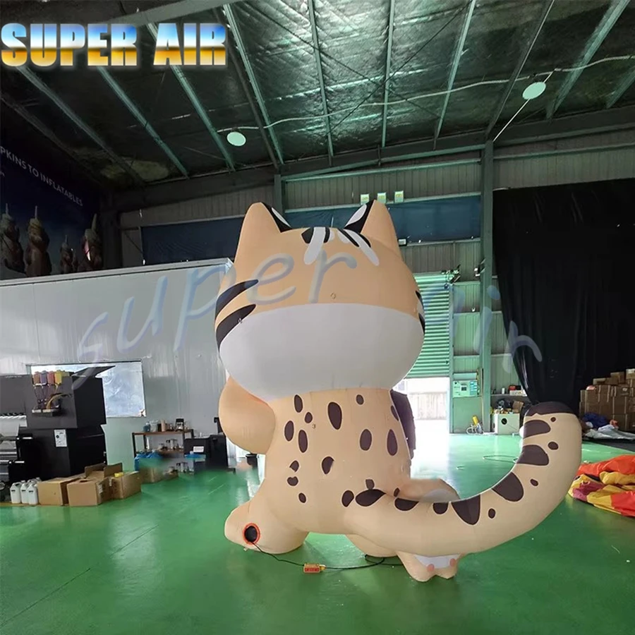 Super luftiges, so süßes Cartoon-Tiermodell im flachbaren Tiger mit Beleuchtung für die Hinterhofdekoration