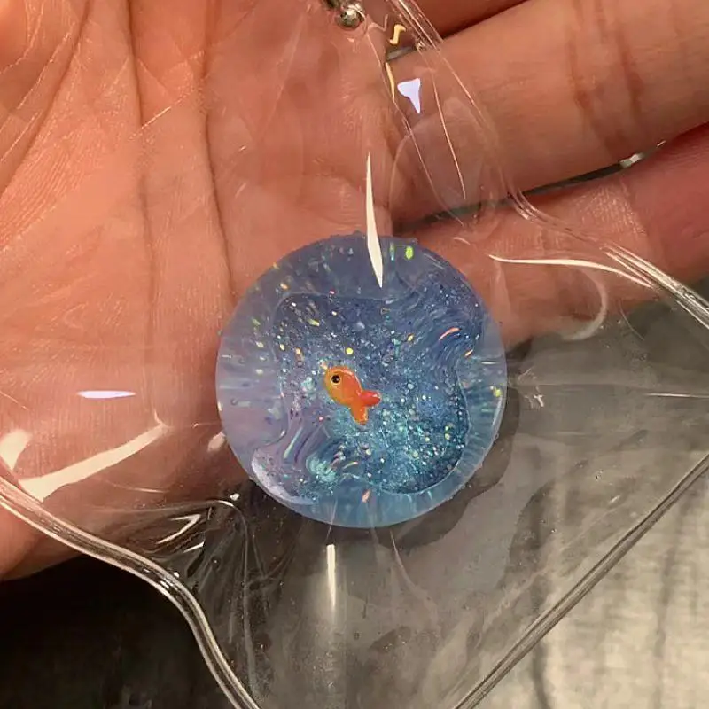1/5Pcs Soft Cute Little Goldfish Pinch Decompression Toys Ocean Planet   Toy Planet Sequin Anti-Anxiety Toy Gifts
