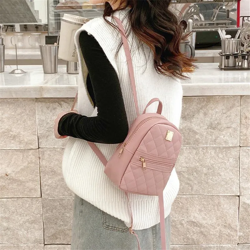Rucksack für Frauen PU Leder Multifunktions Umhängetasche Damen Telefon Beutel Pack Luxus Marke Schulter Tasche Messenger Taschen – Detail 8